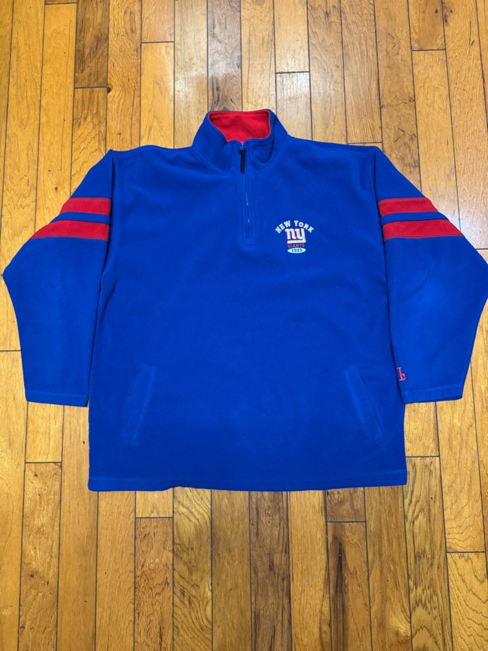 Vintage 90's New York Giants Fleece Quarter-Zip Pullover Size Mens XL